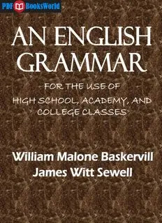 An English Grammar, by William Malone Baskervill and James Witt Sewell