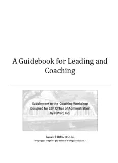 A Guidebook for Leading and Coaching