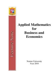 Applied Mathematics for Business and Economics