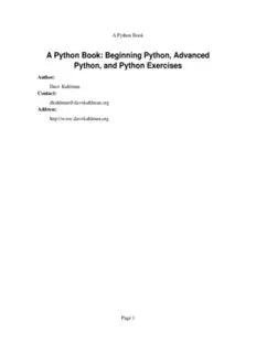 A Python Book: Beginning Python, Advanced Python, and Python