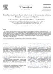 2008 Role of phosphorylation clusters in the biology of the coronavirus infectious bronchitis virus nucleocapsid protein